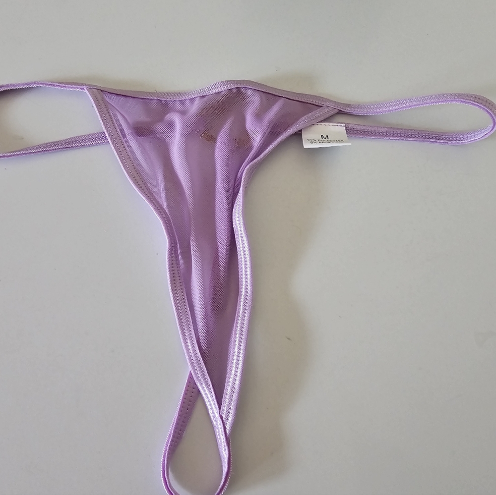 Sexy sheer Lilac v string thongs - Picture 6 of 7